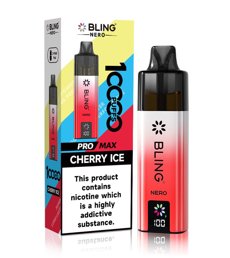 Crystal Bling Nero 10k Vape Kit Box of 5 - Cherry Ice