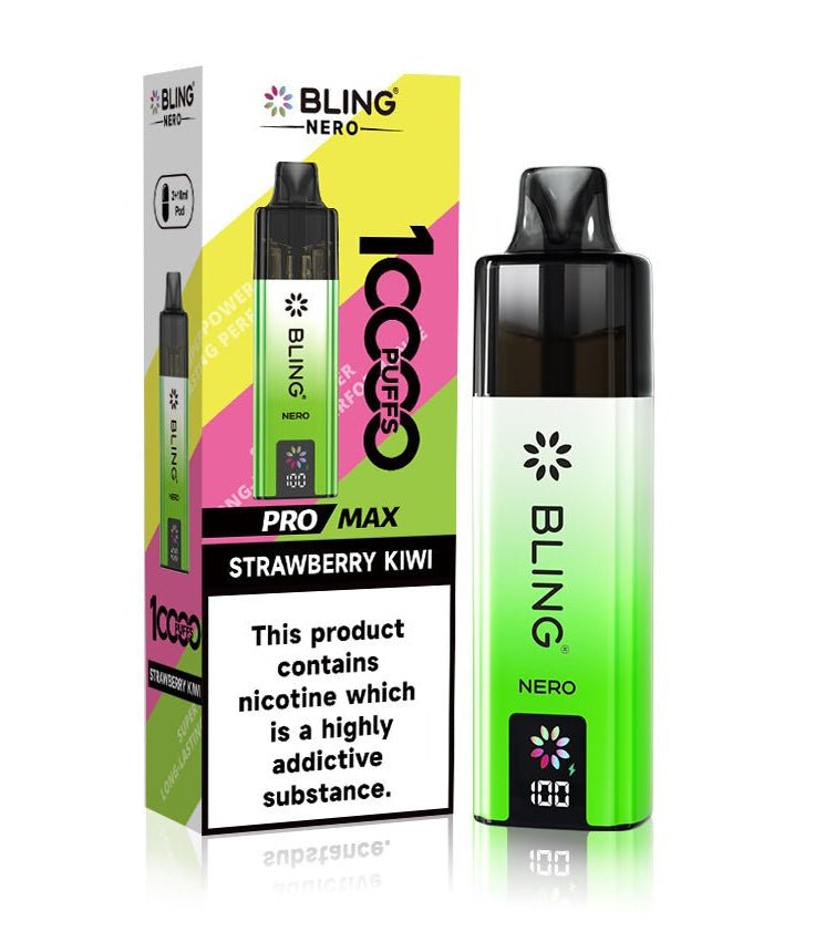 Crystal Bling Nero 10k Vape Kit Box of 5 - Strawberry Kiwi