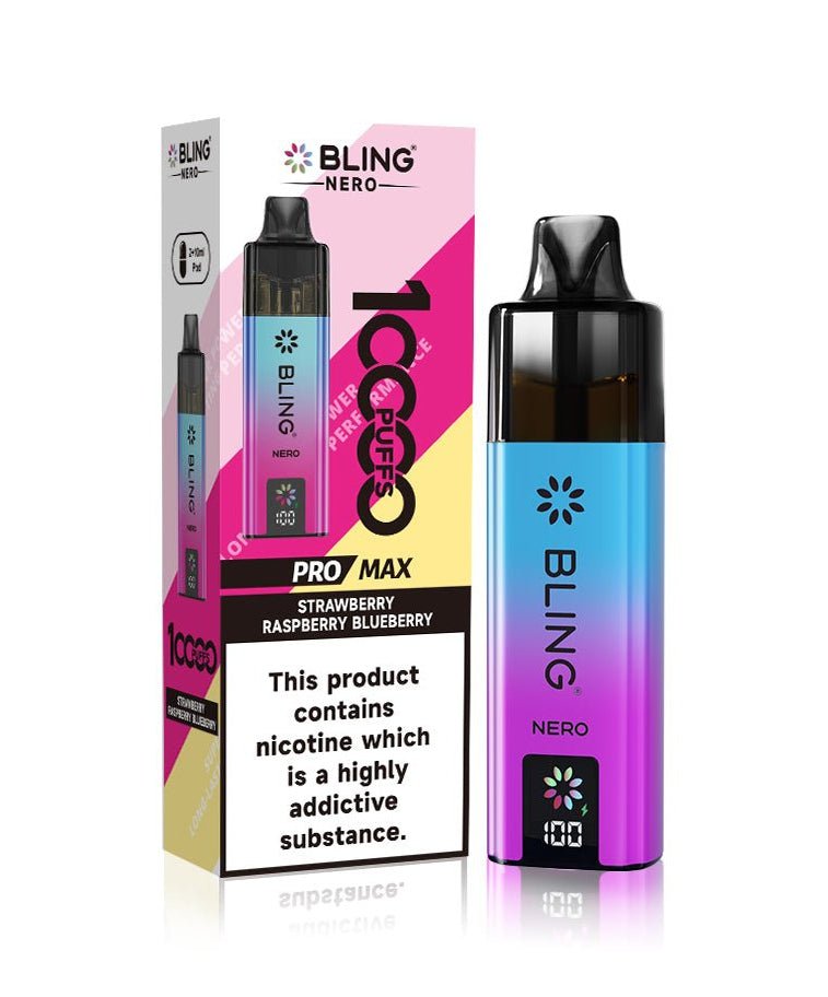 Crystal Bling Nero 10k Vape Kit Box of 5 - Strawberry Raspberry Blueberry