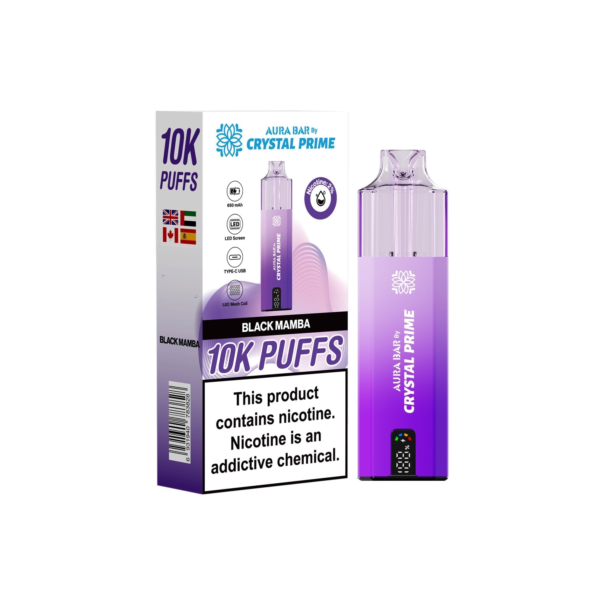 Crystal Prime 10000 Disposable Vape Pack of 5 - Strawberry Gummy Bear