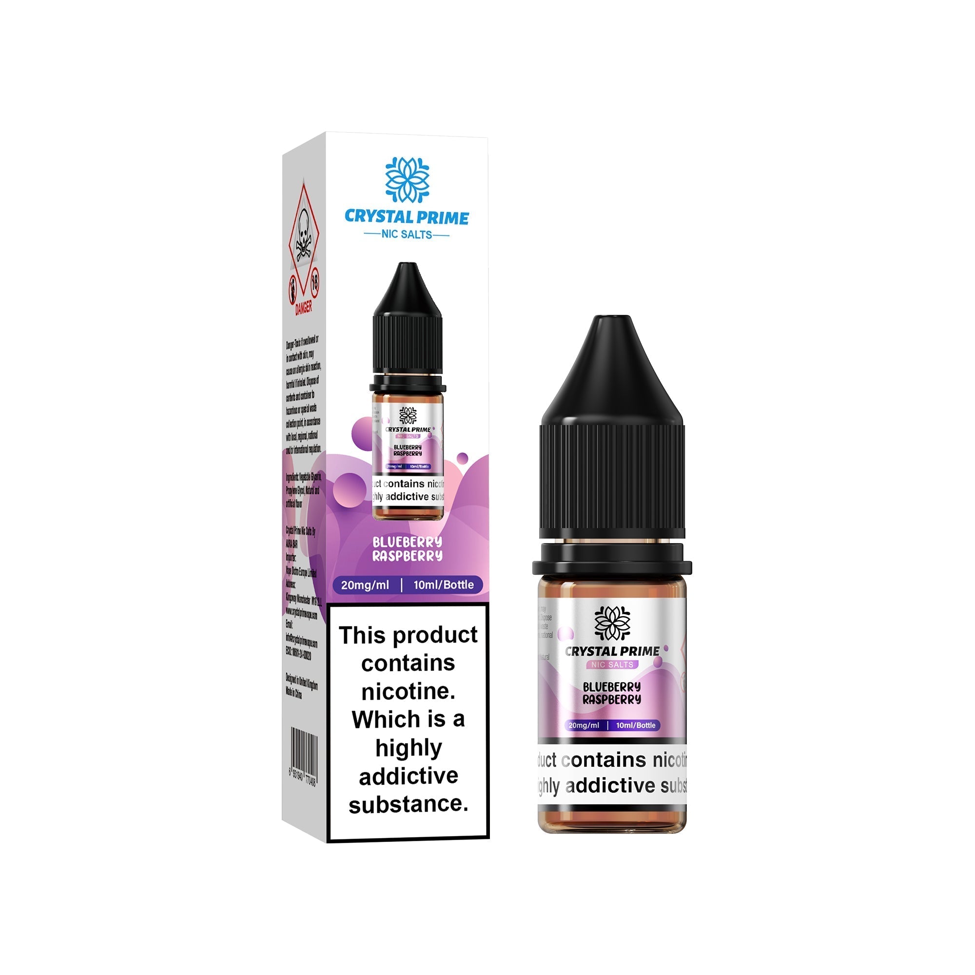 Crystal Prime 7000 Nic Salts 10ml Box of 10 - Blueberry Raspberry
