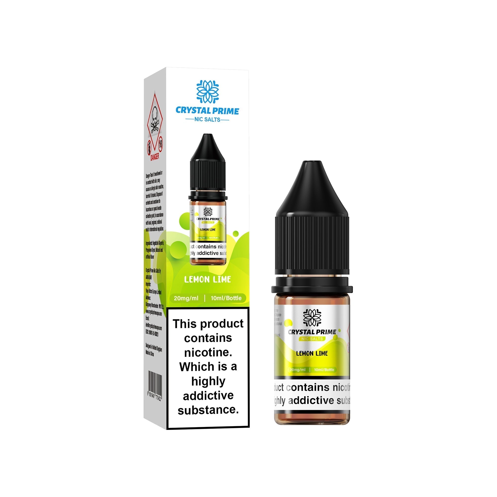 Crystal Prime 7000 Nic Salts 10ml Box of 10 - Lemon Lime