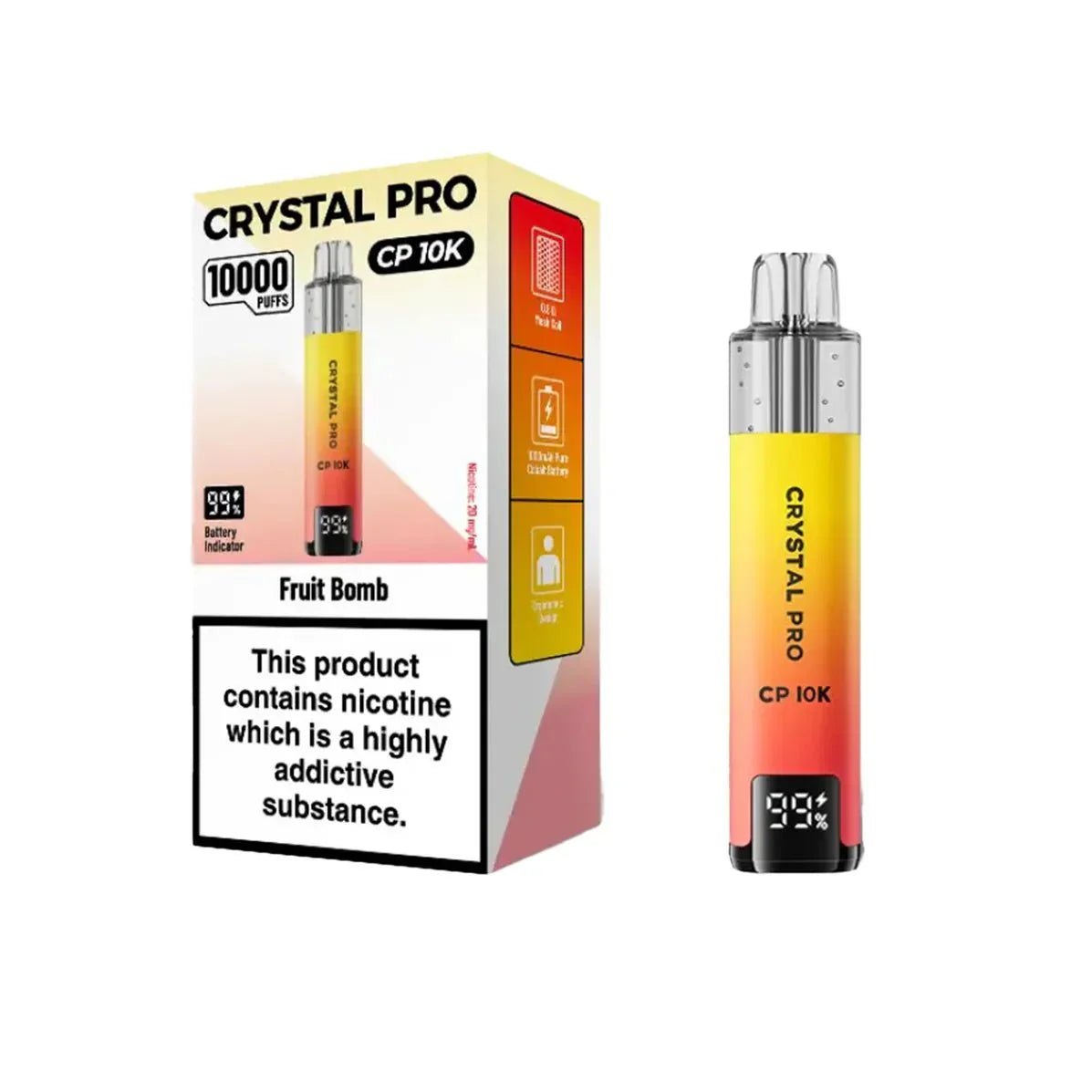 Crystal Pro CP10000 Prefilled Pod Kit Box of 5 - Fruit Bomb