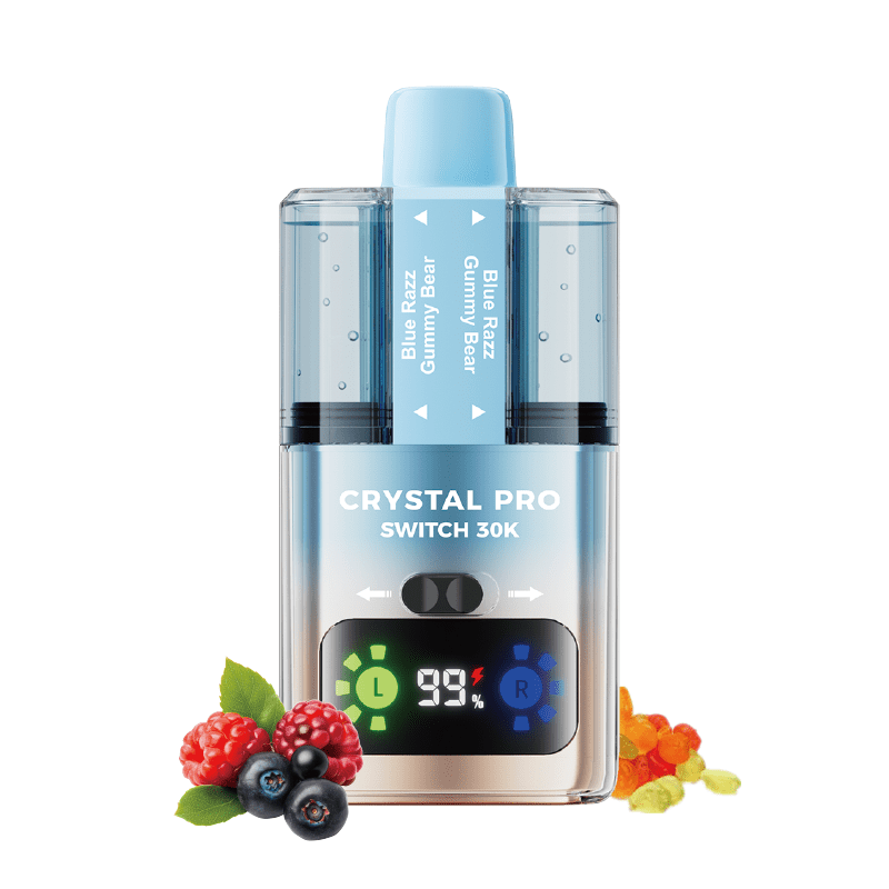 Crystal Pro Switch 30k Prefilled Pod Kit Box of 5 - Blue Razz Gummy Bear / Blue Razz Cherry Ice