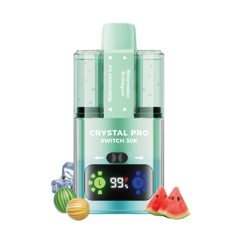 Crystal Pro Switch 30k Prefilled Pod Kit Box of 5 - Watermelon Ice / Watermelon Bubble Gum