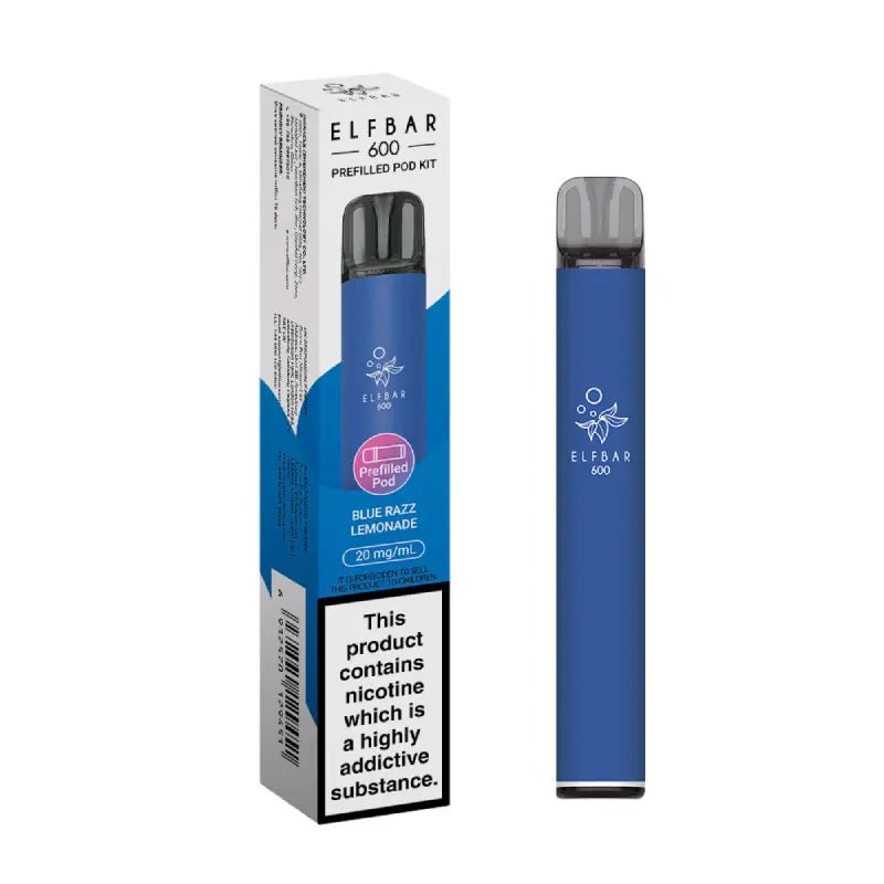 Elf Bar 600 Prefilled Pod Kit Box of 10 - Blue Razz Lemonade