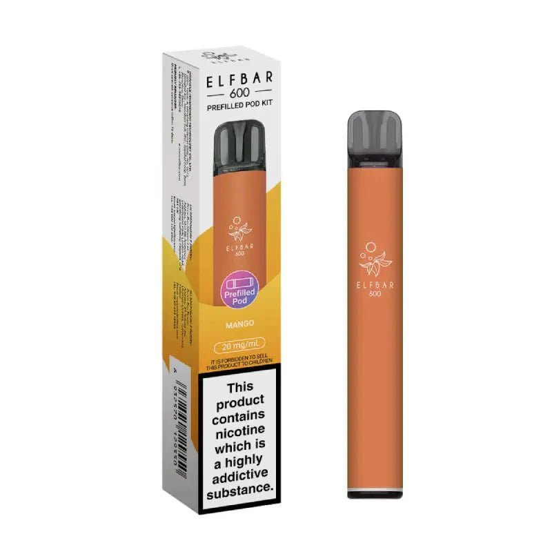 Elf Bar 600 Prefilled Pod Kit Box of 10 - Mango