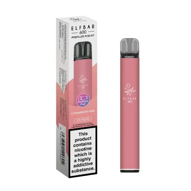 Elf Bar 600 Prefilled Pod Kit Box of 10 - Strawberry Kiwi