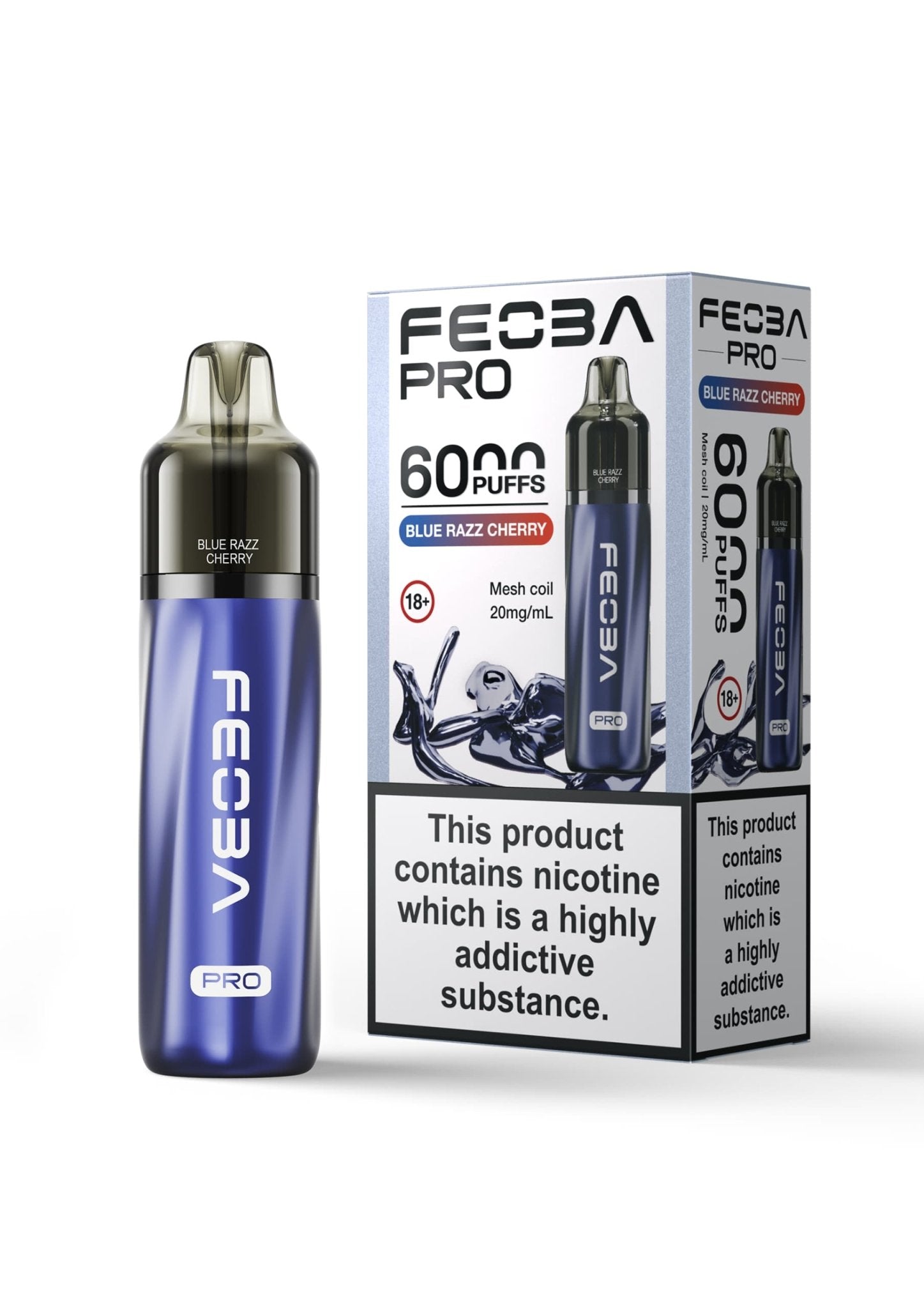 Feoba Pro 6000 Prefilled Pod Kit Box of 5 - Blue Razz Cherry