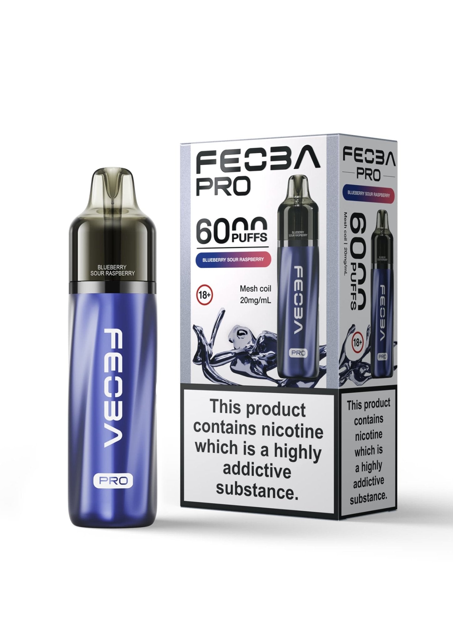 Feoba Pro 6000 Prefilled Pod Kit Box of 5 - Blue Sour Raspberry