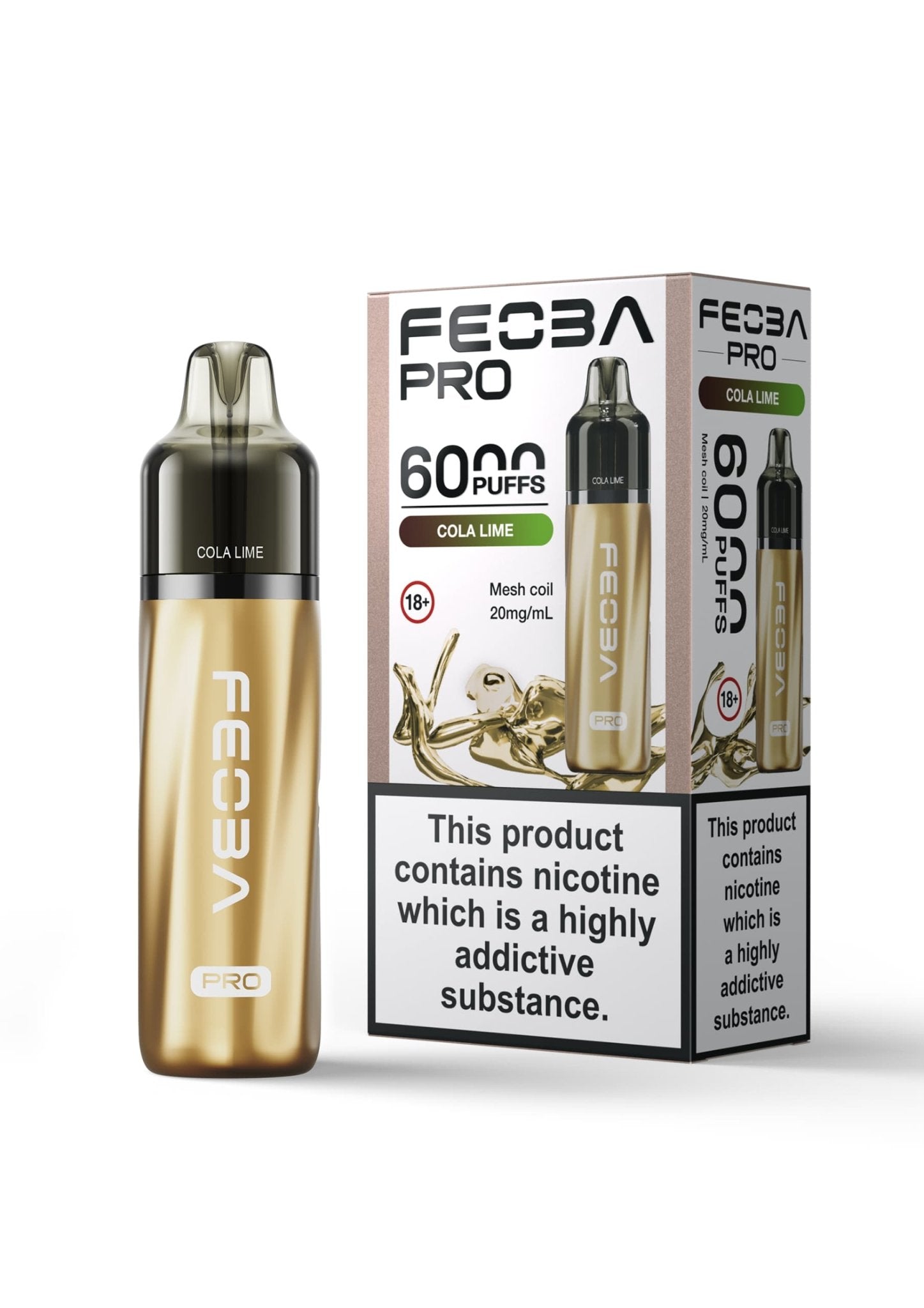 Feoba Pro 6000 Prefilled Pod Kit Box of 5 - Cola Lime