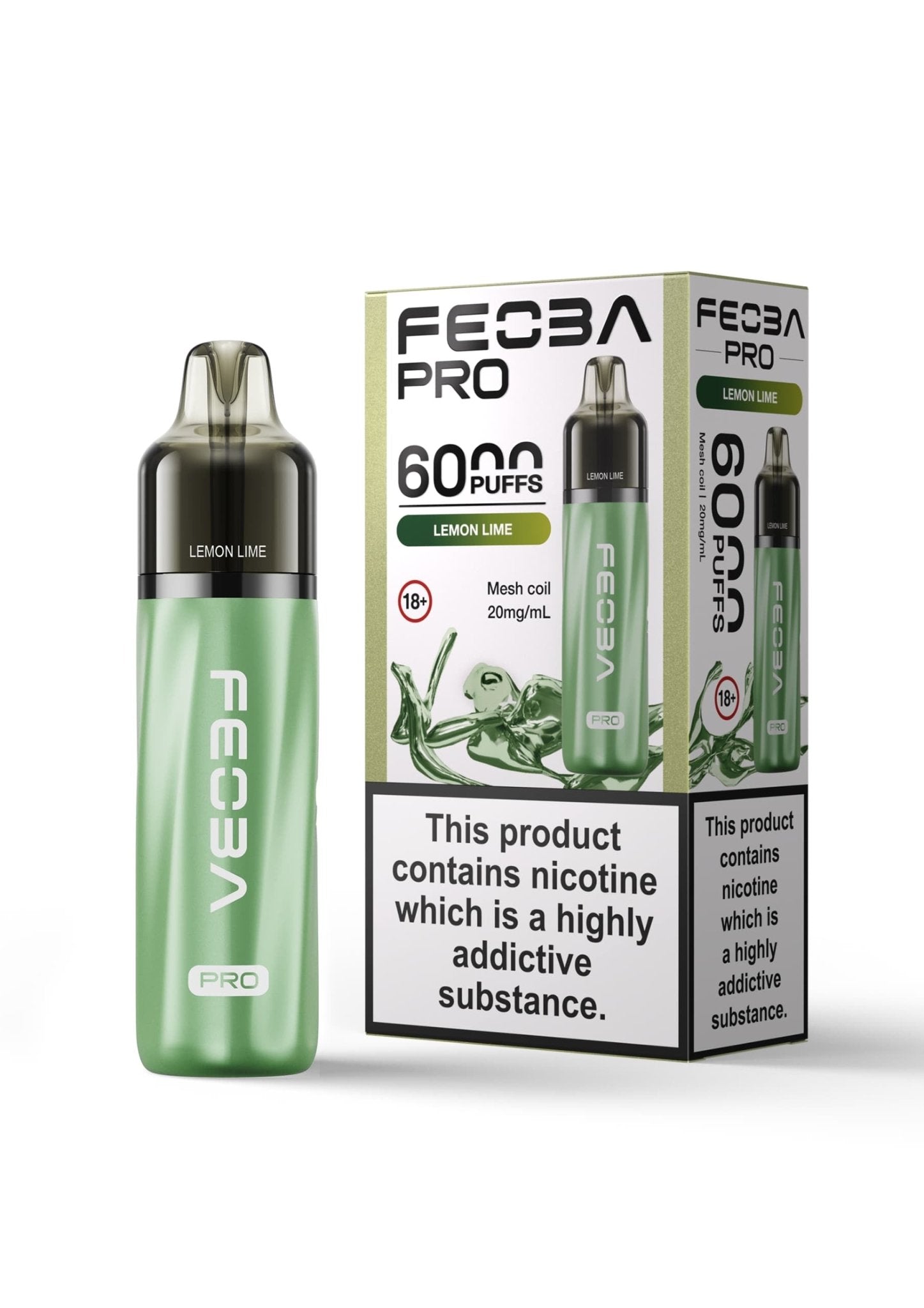 Feoba Pro 6000 Prefilled Pod Kit Box of 5 - Lemon Lime