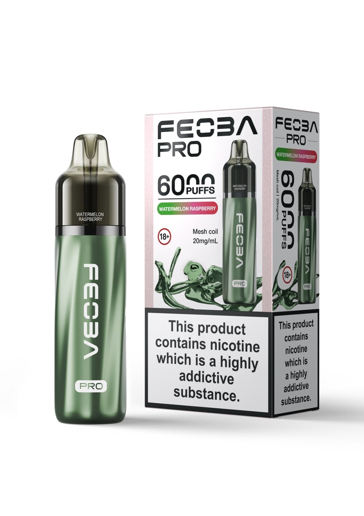 Feoba Pro 6000 Prefilled Pod Kit Box of 5 - Watermeon Raspberry