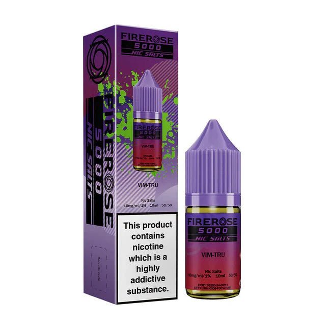 Firerose 5000 10ml Nic Salts E - liquids Box of 10 - Vim - Tru