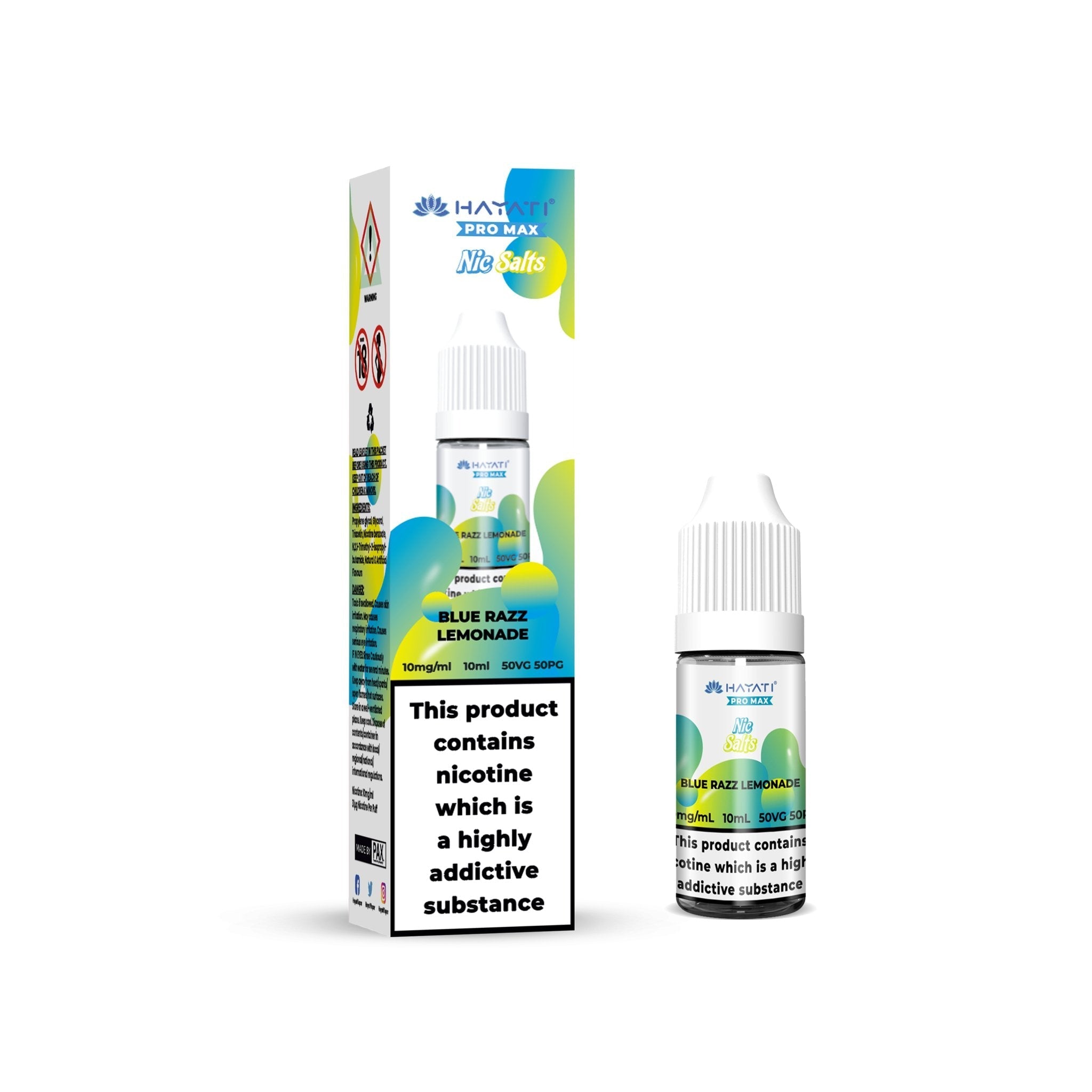 Hayati Pro Max Nic Salts Box of 10 - Blue Razz Lemonade