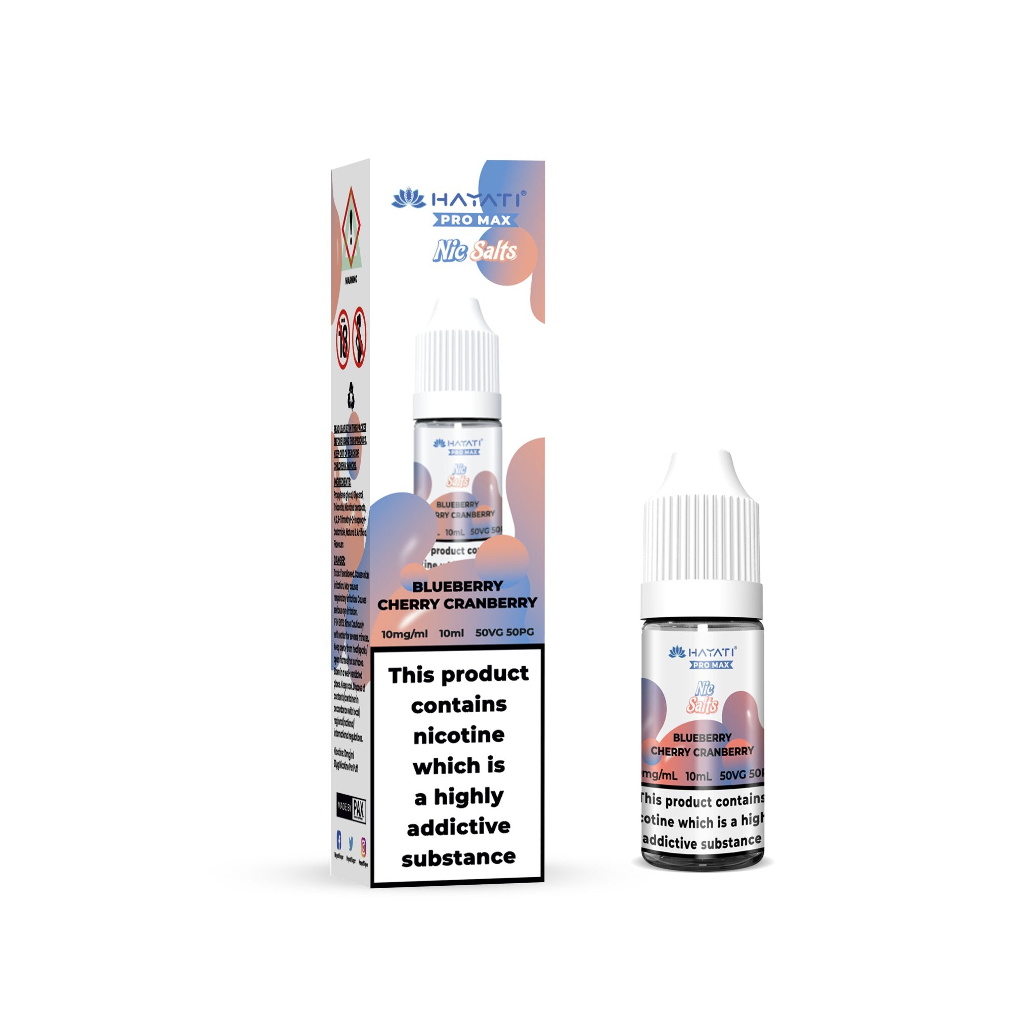 Hayati Pro Max Nic Salts Box of 10 - Blueberry Cherry Cranberry