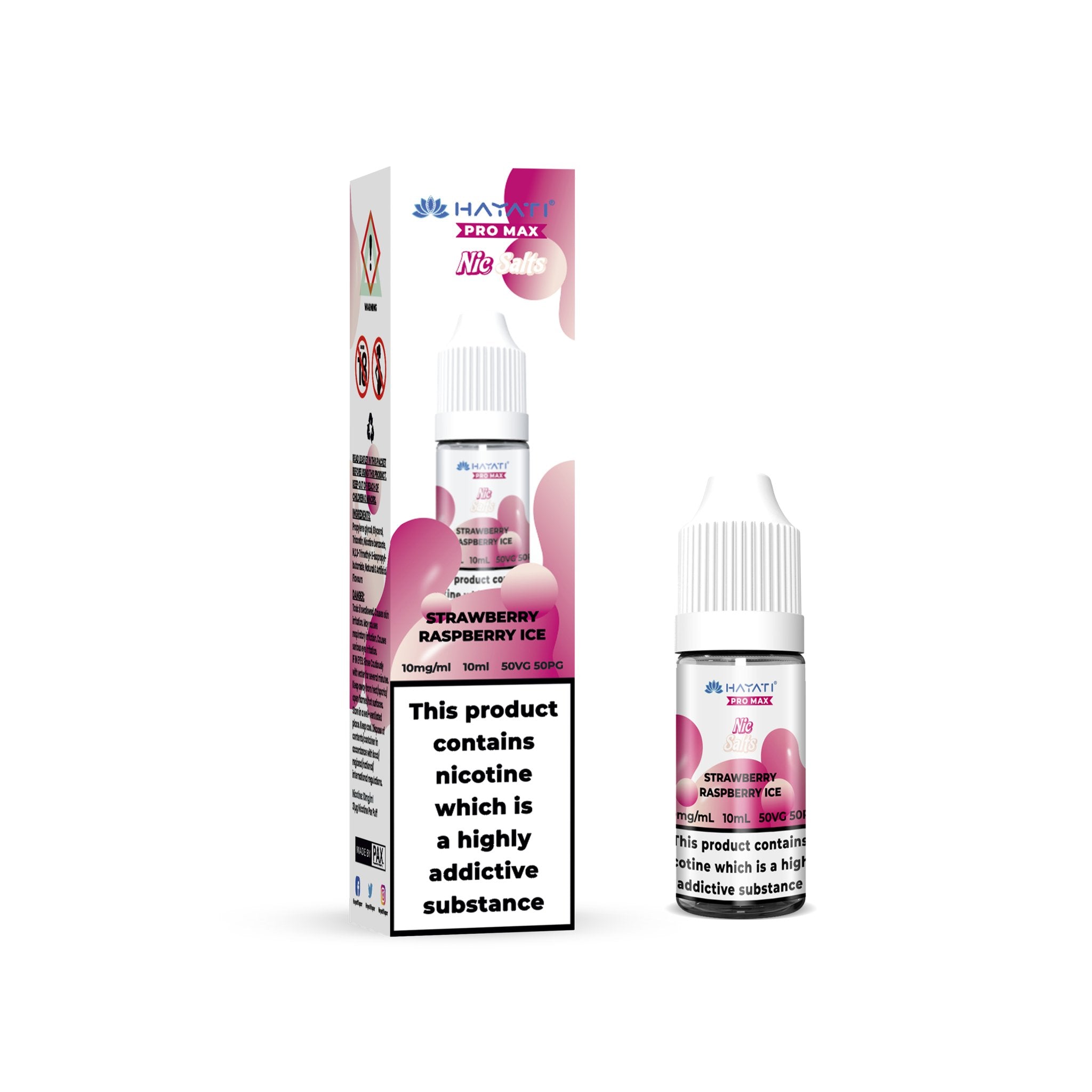 Hayati Pro Max Nic Salts Box of 10 - Strawberry Raspberry Ice