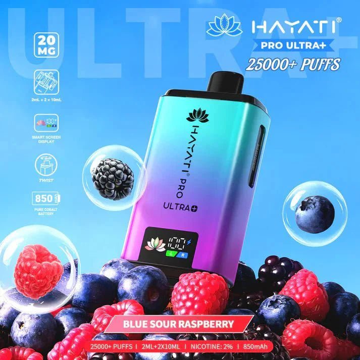 Hayati Pro Ultra Plus 25000 Starter Vape Kit Box of 5 - Blackcurrant Cotton K / Blue Raspberry
