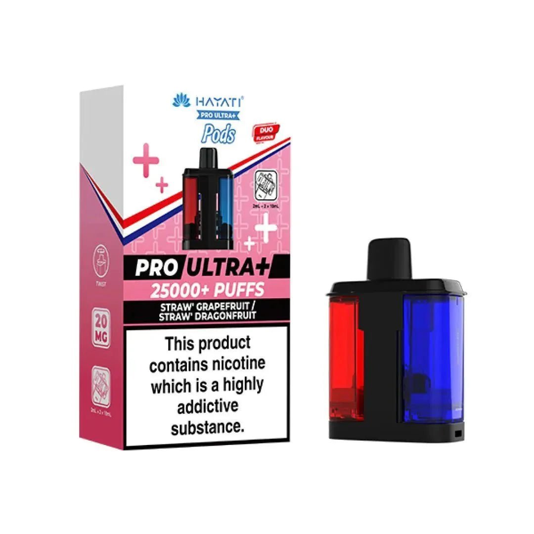 Hayati Pro Ultra Plus 25k Prefilled Pods Pack of 5 - Straw Grapefruit / Straw Dragonfruit