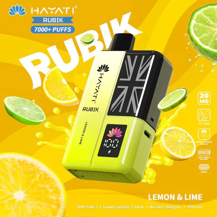 Hayati Rubik 7000 Puffs Disposable Vape Kit Pack of 5 - Banana Ice