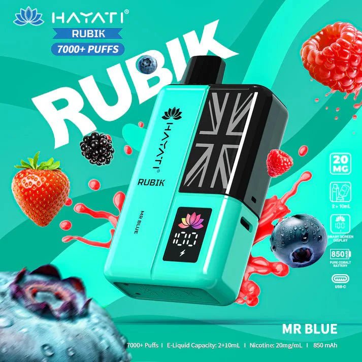 Hayati Rubik 7000 Puffs Disposable Vape Kit Pack of 5 - Banana Ice