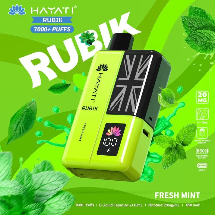 Hayati Rubik 7000 Puffs Disposable Vape Kit Pack of 5 - Banana Ice
