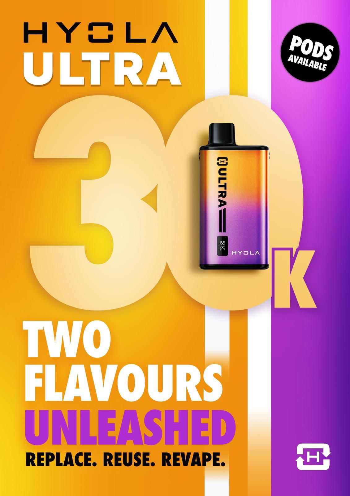 Hyola Ultra 30k Prefilled Pod Vape Kit Box of 5 - Yellow Edition