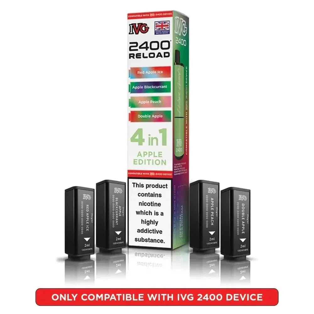 IVG 2400 Reload 4 in 1 Prefilled Pods | Pack of 5 - Apple Edition