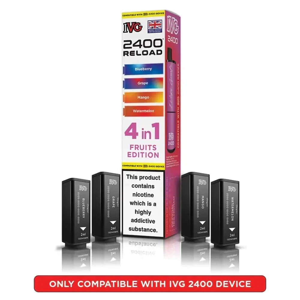 IVG 2400 Reload 4 in 1 Prefilled Pods | Pack of 5 - Fruits Edition