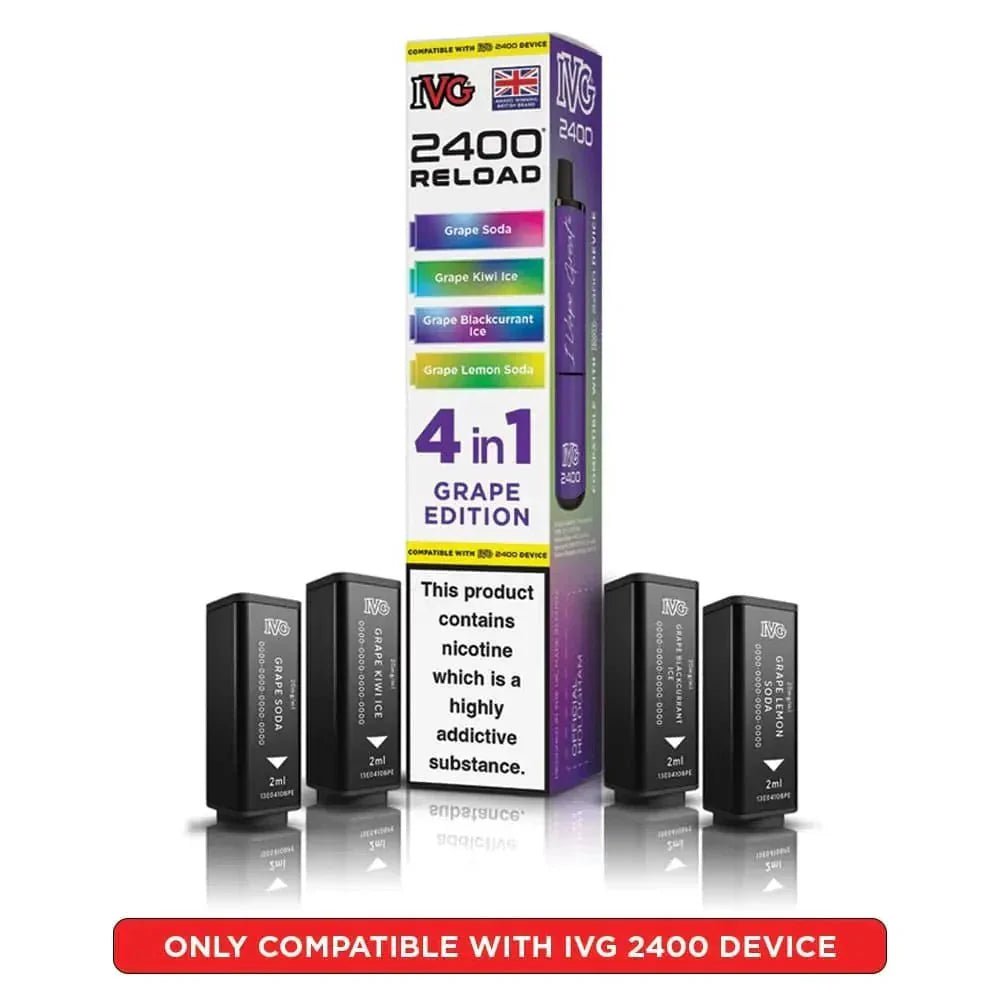 IVG 2400 Reload 4 in 1 Prefilled Pods | Pack of 5 - Grape Edition