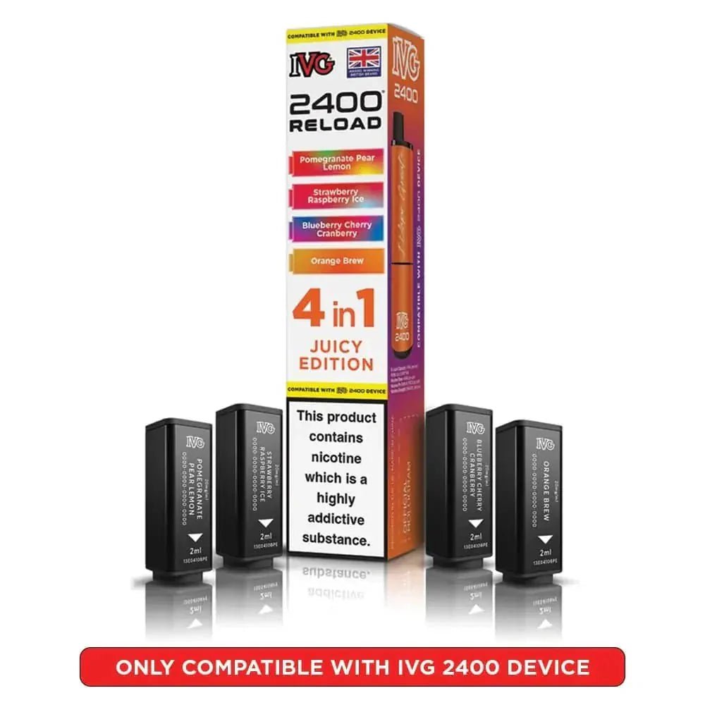 IVG 2400 Reload 4 in 1 Prefilled Pods | Pack of 5 - Juicy Edition