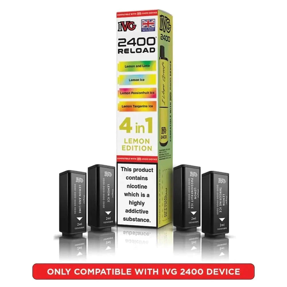 IVG 2400 Reload 4 in 1 Prefilled Pods | Pack of 5 - Lemon Edition