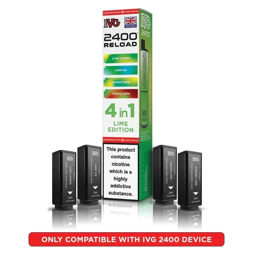 IVG 2400 Reload 4 in 1 Prefilled Pods | Pack of 5 - Lime Edition