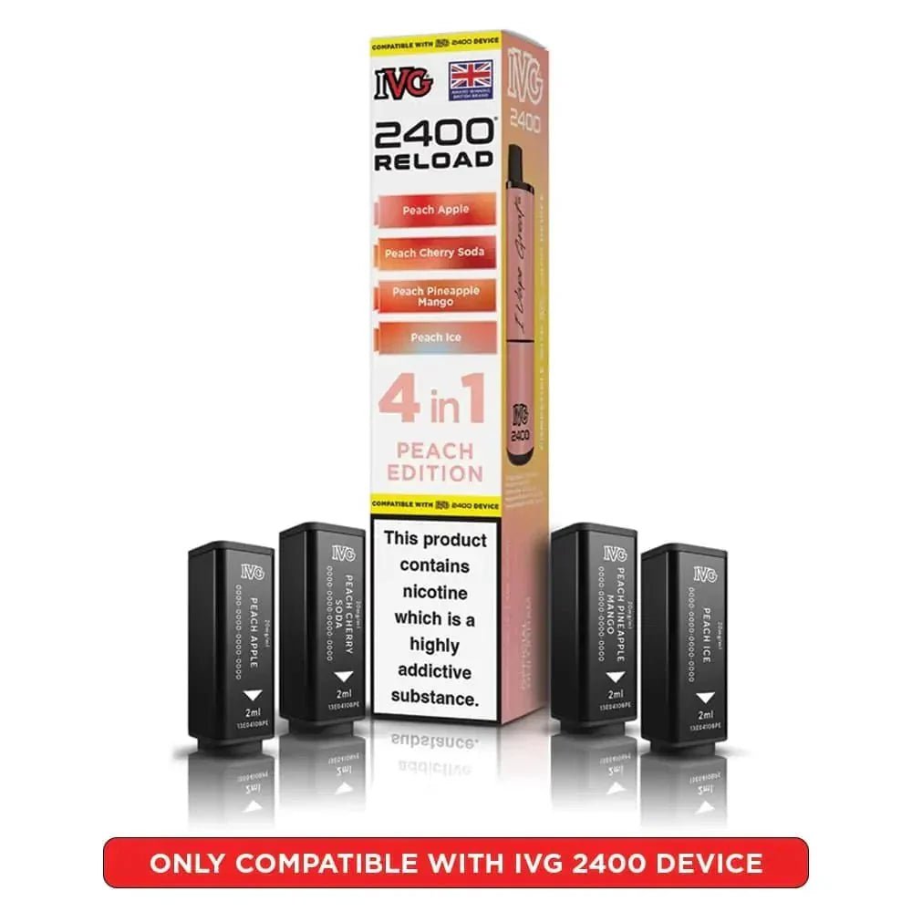 IVG 2400 Reload 4 in 1 Prefilled Pods | Pack of 5 - Peach Edition