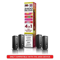 IVG 2400 Reload 4 in 1 Prefilled Pods | Pack of 5 - Red Raspberry Edition
