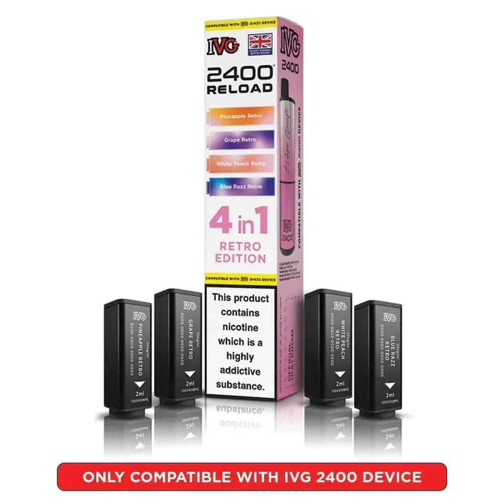 IVG 2400 Reload 4 in 1 Prefilled Pods | Pack of 5 - Retro Edition