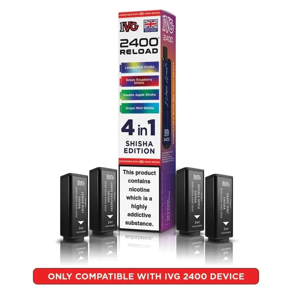 IVG 2400 Reload 4 in 1 Prefilled Pods | Pack of 5 - Shisha Edition