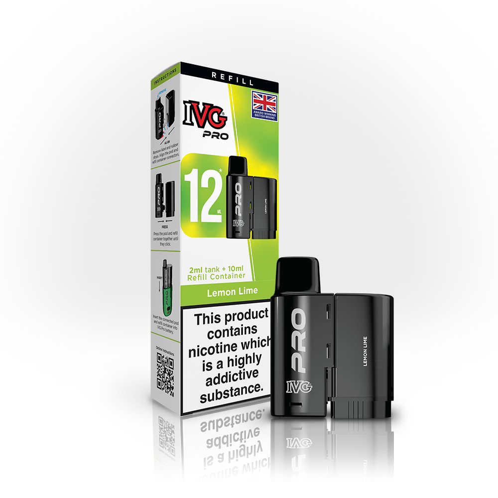 IVG Pro 12 Prefilled Vape Pods Box of 10 - Lemon Lime