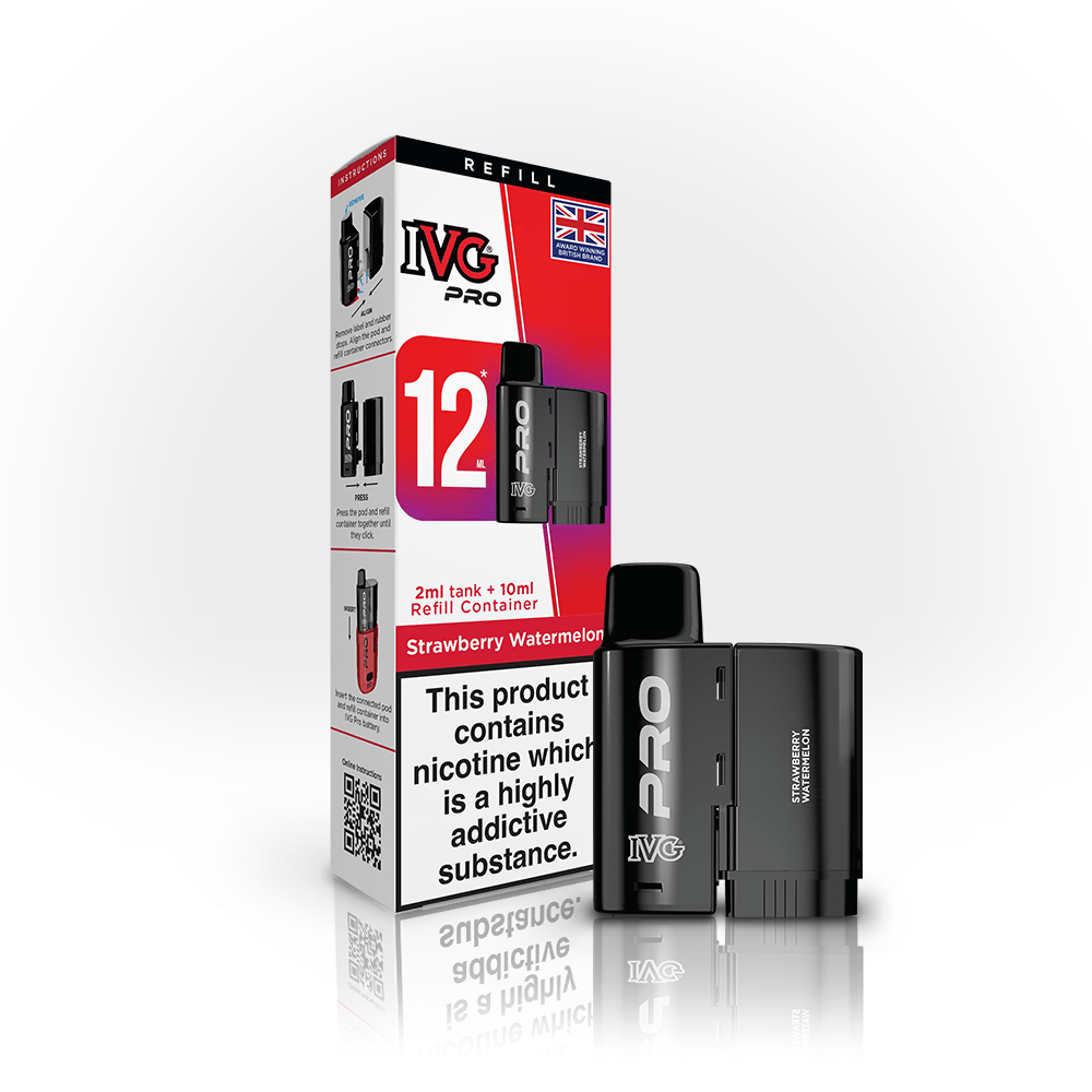 IVG Pro 12 Prefilled Vape Pods Box of 10 - Strawberry Watermelon