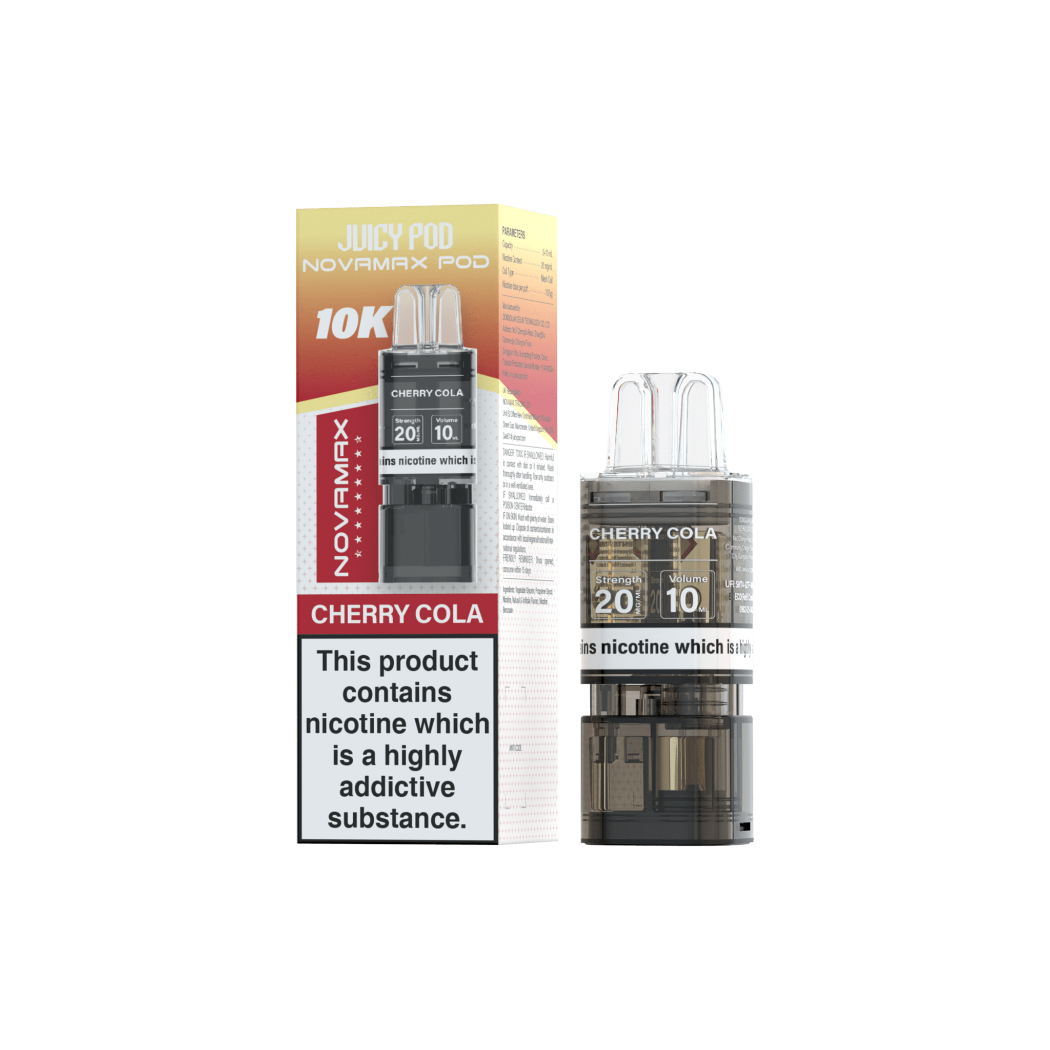Juicy Pod Novamax 10k Replacement Pods - 10 pack - Cherry Cola