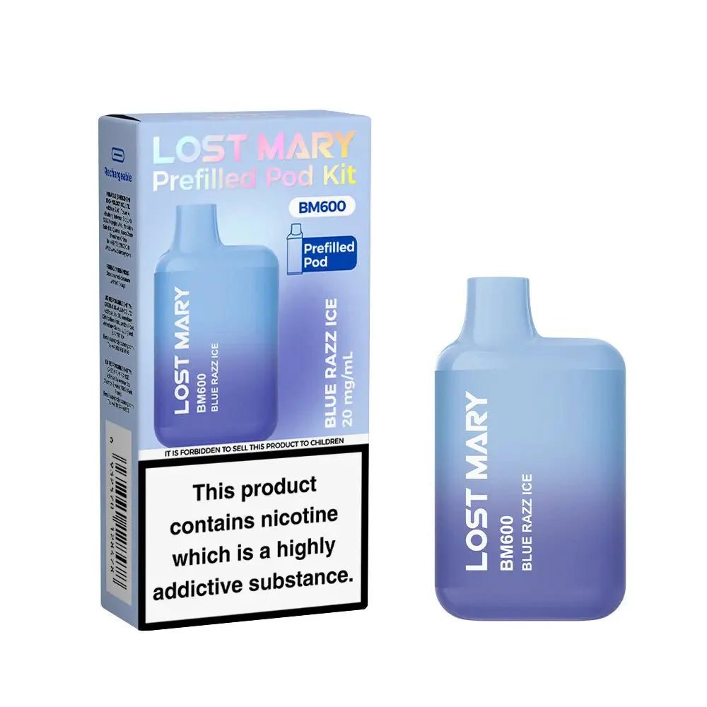 Lost Mary BM600 Pod Kit Box of 10 - Blue Razz Ice