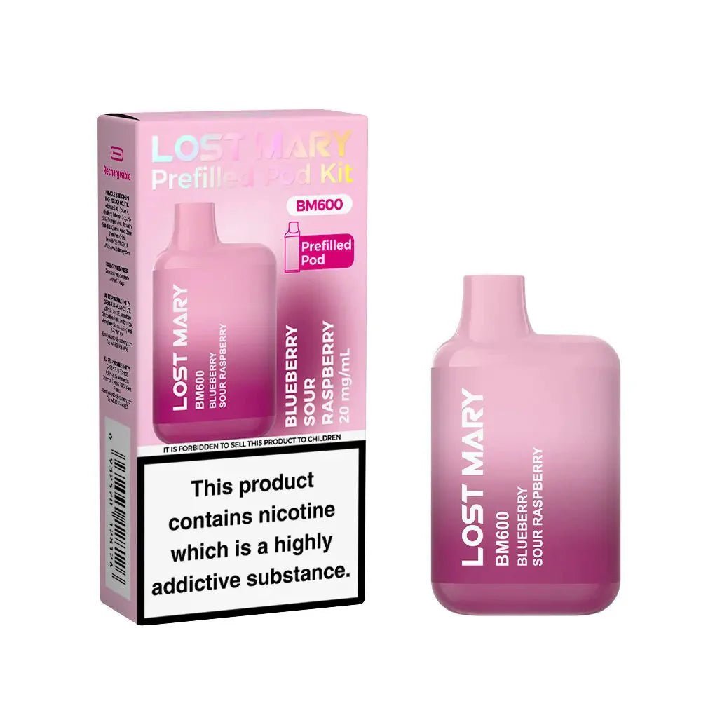 Lost Mary BM600 Pod Kit Box of 10 - Blueberry Sour Raspberry