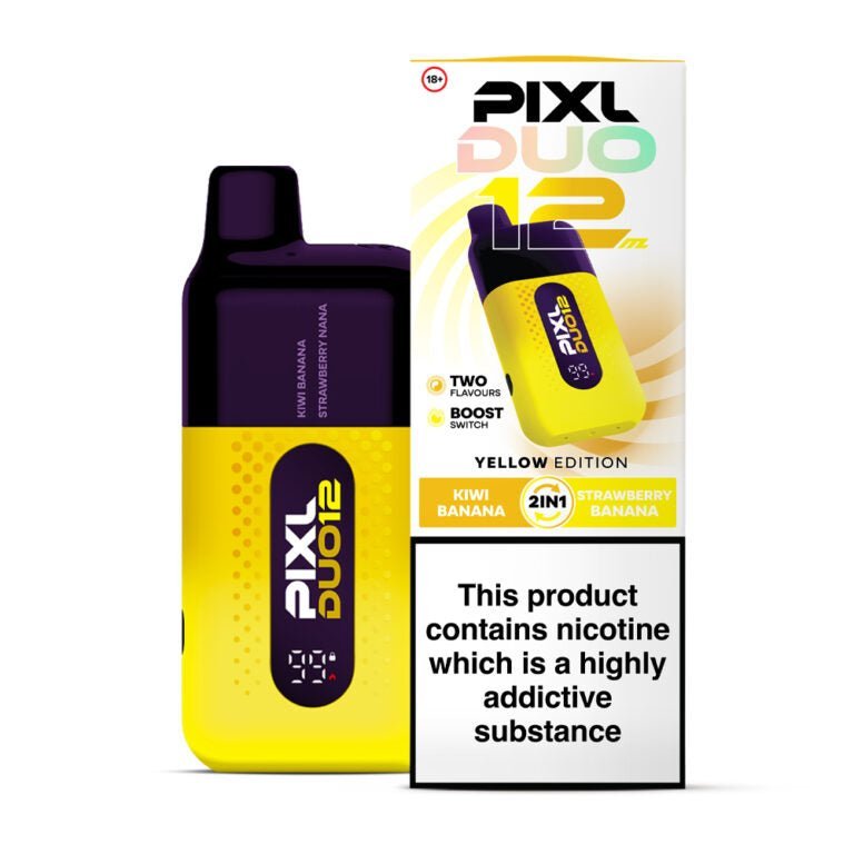 Pixl Duo 12000 Disposable Vape Box of 5 - Yellow Edition