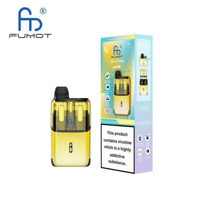 RandM Fumot T32000 Ultra Vape Kit Box of 5 - Fizzy Lemon & Lime / Lemon & Blueberry