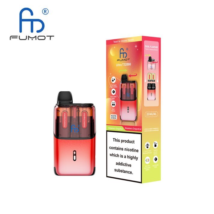 RandM Fumot T32000 Ultra Vape Kit Box of 5 - Strawberry Grape Fruit / Strawberry Dragon Fruit