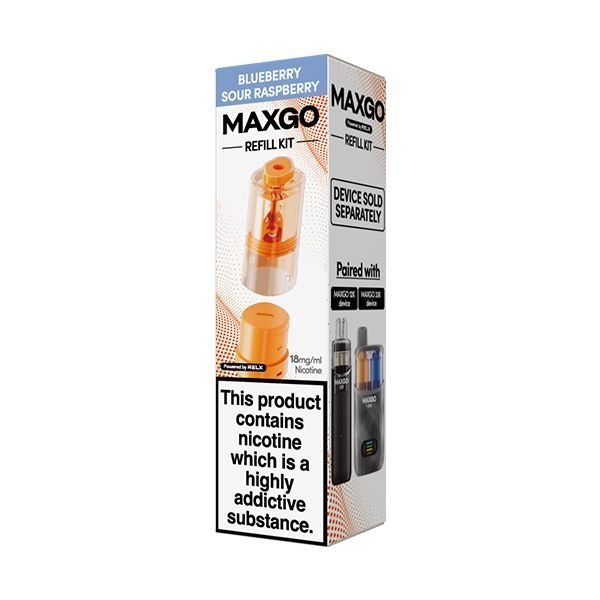 Relx Maxgo 33k & 12k Replacement Pods Box of 5 - Blue Sour Raspberry
