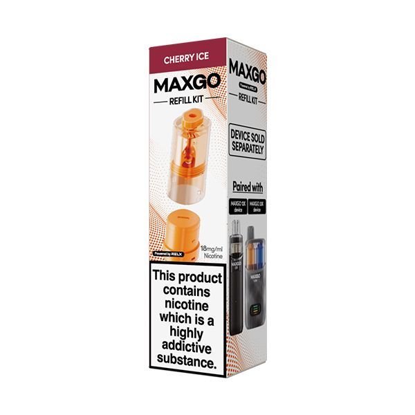Relx Maxgo 33k & 12k Replacement Pods Box of 5 - Cherry Ice