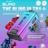 The Bling Ultra Plus 30k Prefilled Vape Pod Kit Box of 5 - Blueberry Sour Raspberry/Cherry Sour Raspberry
