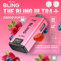 The Bling Ultra Plus 30k Prefilled Vape Pod Kit Box of 5 - Strawberry Raspberry Cherry Ice/Strawberry Blueberry Raspberry