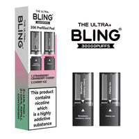 The Bling Ultra Plus 30k Replacement Pods Pack of 5 - Strawberry Cranberry Cherry/Cherry Ice